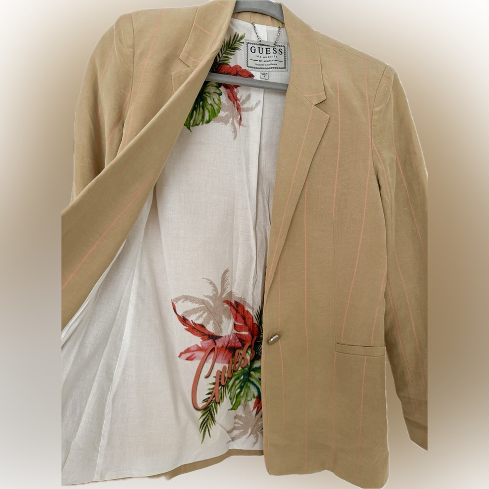 Guess Tan and Pink Blazer Suit Jacket - Picture 2 of 2
